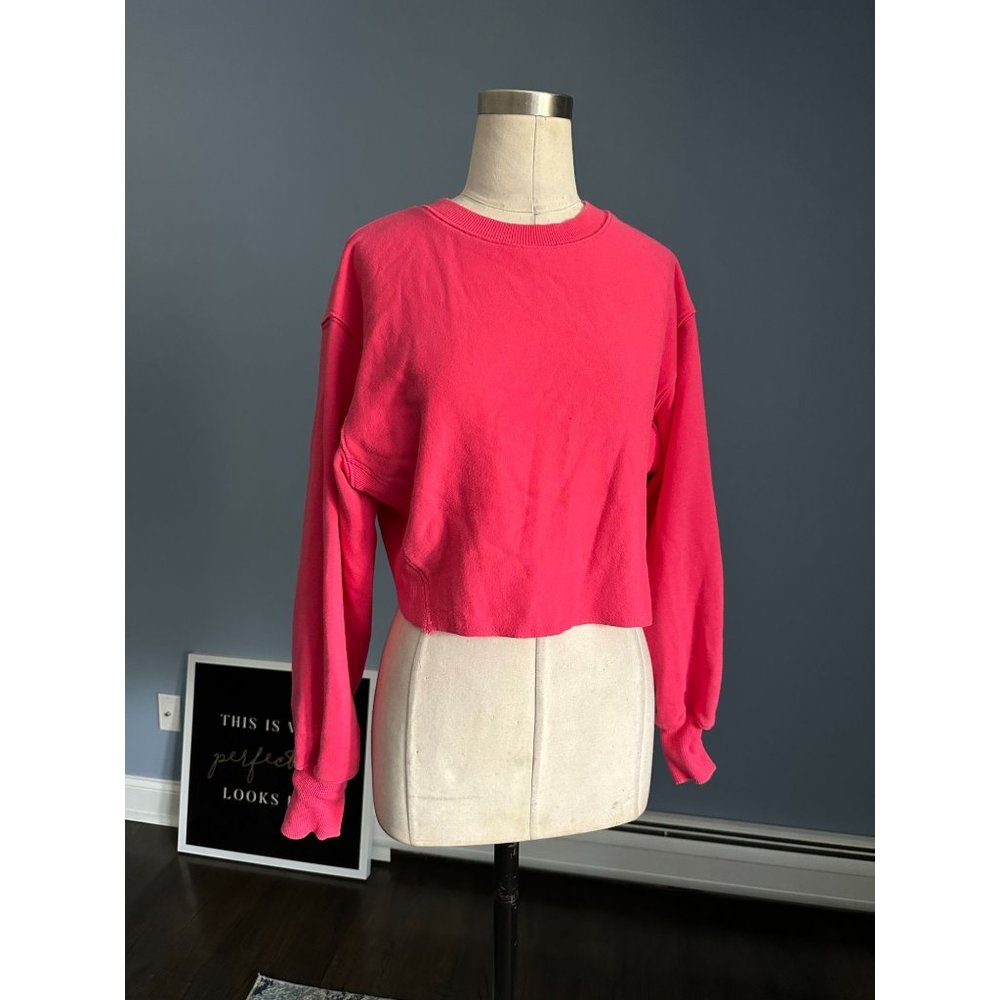 DNA hot pink cropped sweatshirt SMALL